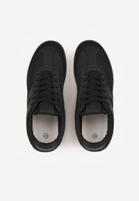 Born2be - Czarne Sneakersy Ozdobione Geometrycznym Motywem Lamemisia. Okazja: na co dzień, na spotkanie biznesowe, do pracy. Kolor: czarny. Wzór: geometria, aplikacja #6