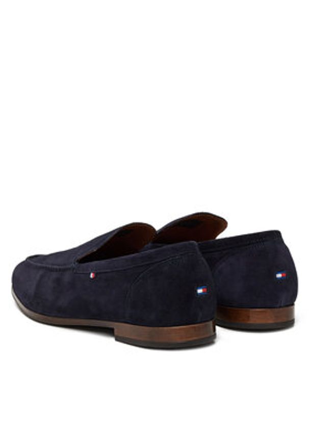 TOMMY HILFIGER - Tommy Hilfiger Półbuty Hilfiger Flexible Suede Loafer FM0FM05496 Granatowy. Kolor: niebieski. Materiał: skóra, zamsz