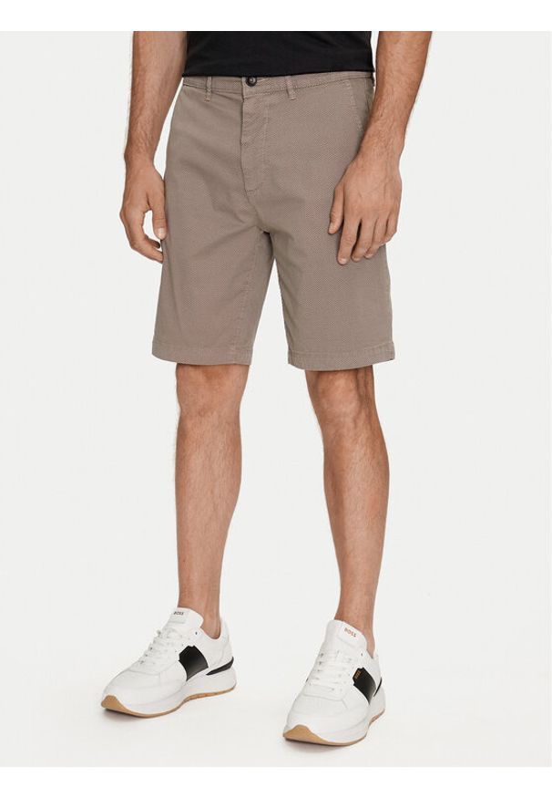 BOSS - Boss Szorty materiałowe Chino-Slim-Shorts 50513035 Brązowy Slim Fit. Kolor: brązowy. Materiał: bawełna