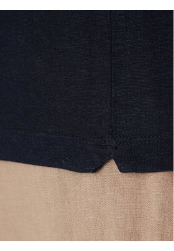 Aeronautica Militare Polo 251PO1855J679 Granatowy Regular Fit. Typ kołnierza: polo. Kolor: niebieski. Materiał: len