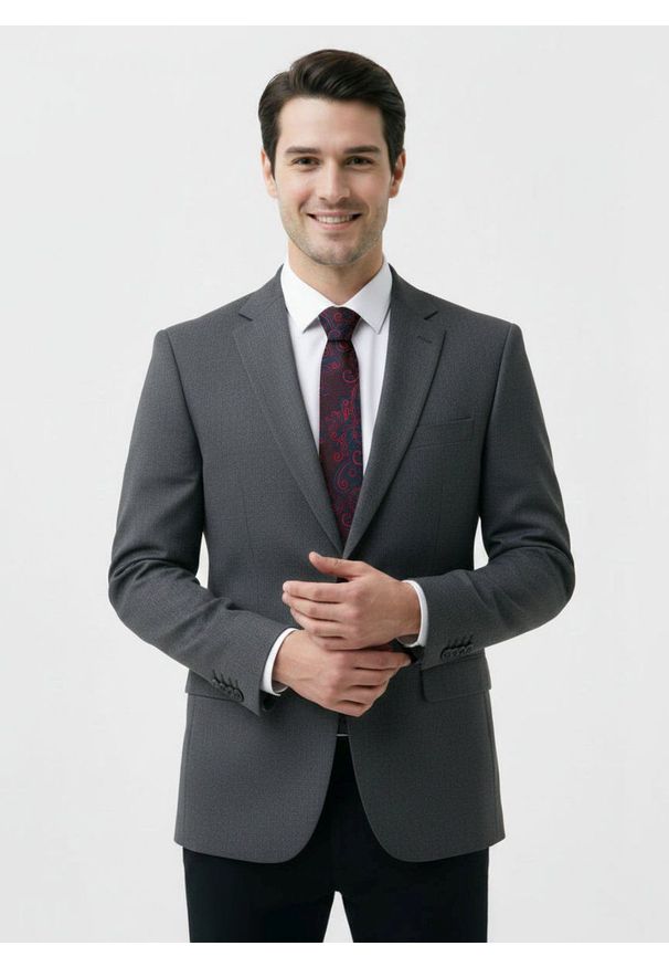 Krawat Męski - Angelo di Monti - Bordo, Duże Kwiaty. Kolor: czerwony. Materiał: tkanina. Wzór: kwiaty. Styl: elegancki, wizytowy