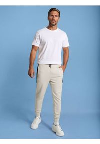 Sinsay - Spodnie dresowe - beżowy. Kolor: beżowy. Materiał: dresówka #1