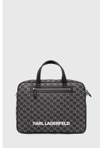 Karl Lagerfeld torba na laptopa kolor czarny. Kolor: czarny. Materiał: poliester #4