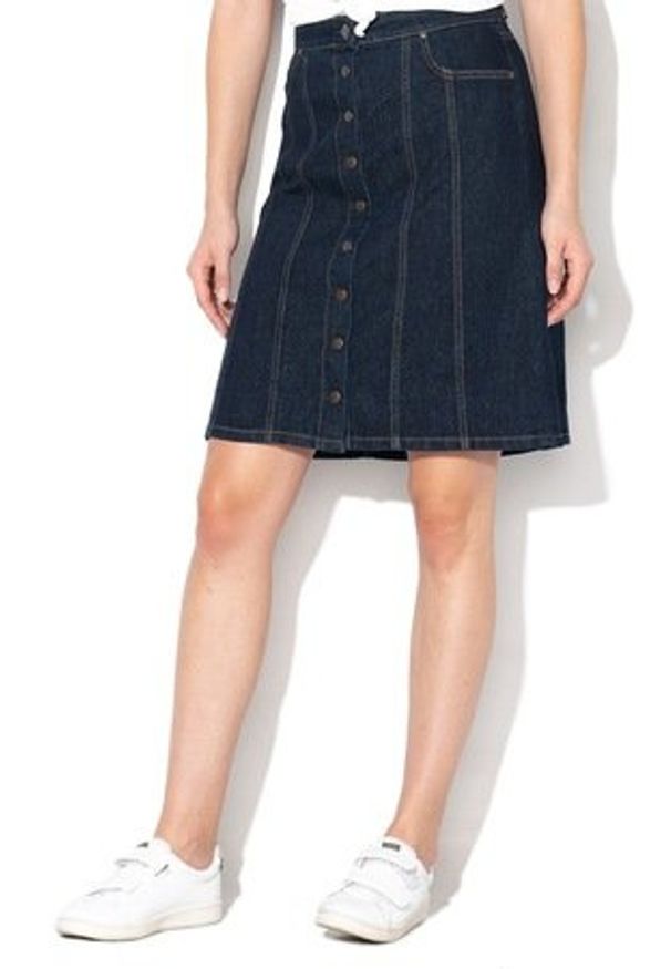 Lee - LEE ULTRA LONG SPLIT SKI DAMSKA SPÓDNICA JEANSOWA RINSE L38LKU36. Materiał: jeans