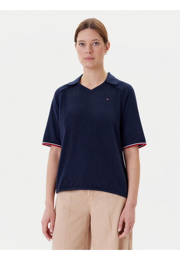 TOMMY HILFIGER - Tommy Hilfiger Polo WW0WW45694 Écru Regular Fit. Typ kołnierza: polo. Materiał: bawełna