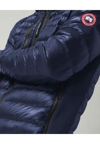 CANADA GOOSE - Granatowa kurtka puchowa Hybridge. Kolor: niebieski. Materiał: puch. Długość rękawa: długi rękaw. Długość: długie. Wzór: aplikacja #3