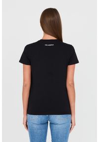 Karl Lagerfeld - KARL LAGERFELD Czarny damski t-shirt Karl, Rozmiar XS. Kolor: czarny