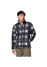 columbia - Polar turystyczny męski Steens Mountain Printed Jacket. Kolor: czarny. Materiał: poliester. Sport: turystyka piesza