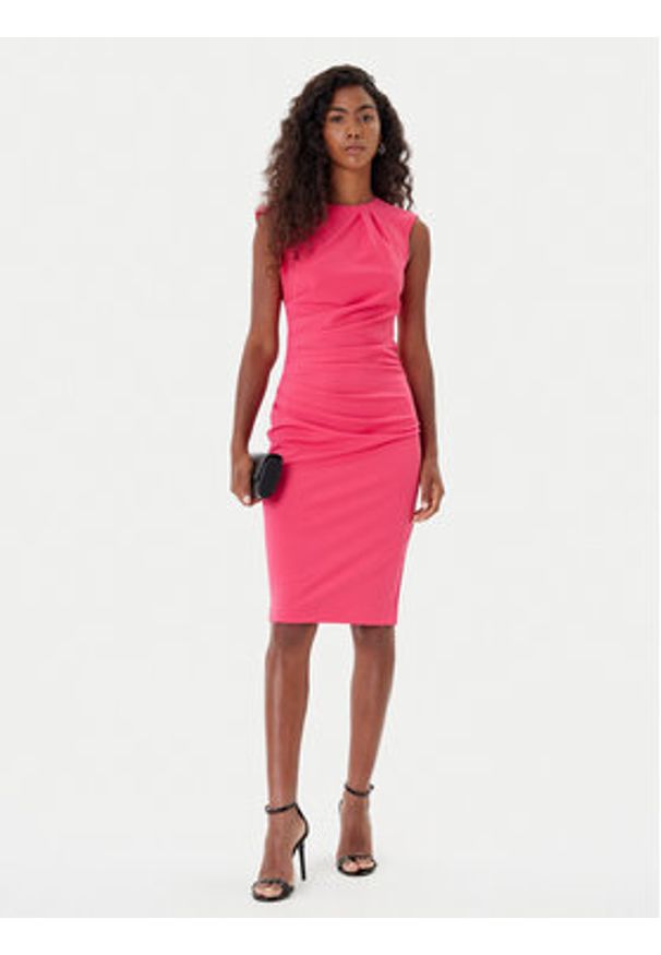 Rinascimento Sukienka koktajlowa CFC0125332003 Różowy Slim Fit. Kolor: różowy. Materiał: syntetyk. Styl: wizytowy
