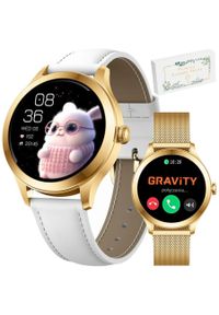 Smartwatch Gravity SMARTWATCH dziecięcy KOMUNIA T25 white/gold. Rodzaj zegarka: smartwatch #1