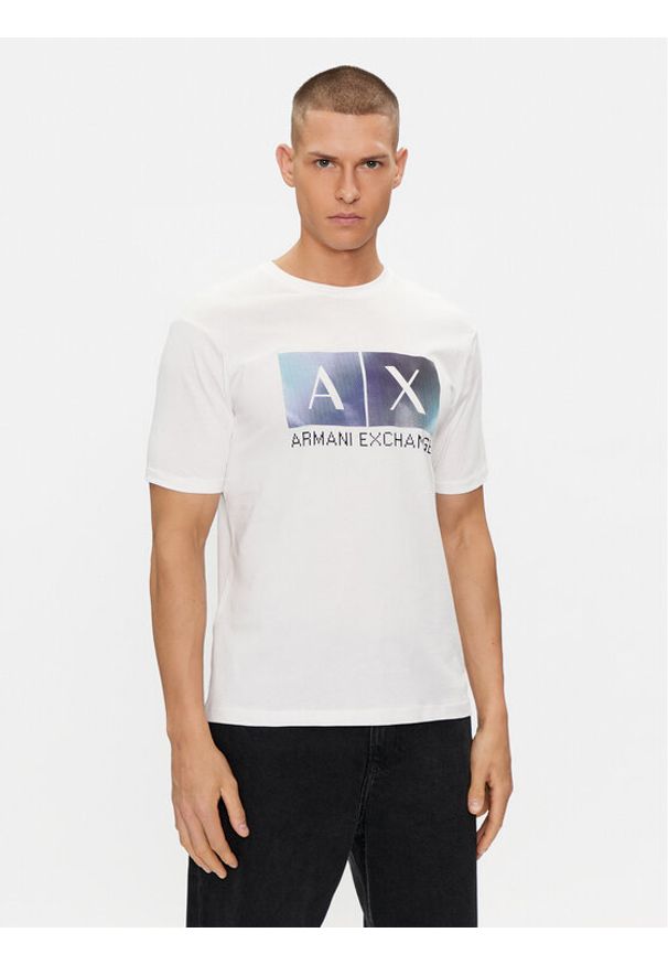 Armani Exchange T-Shirt 3DZTJB ZJBYZ 1116 Biały Regular Fit. Kolor: biały. Materiał: bawełna