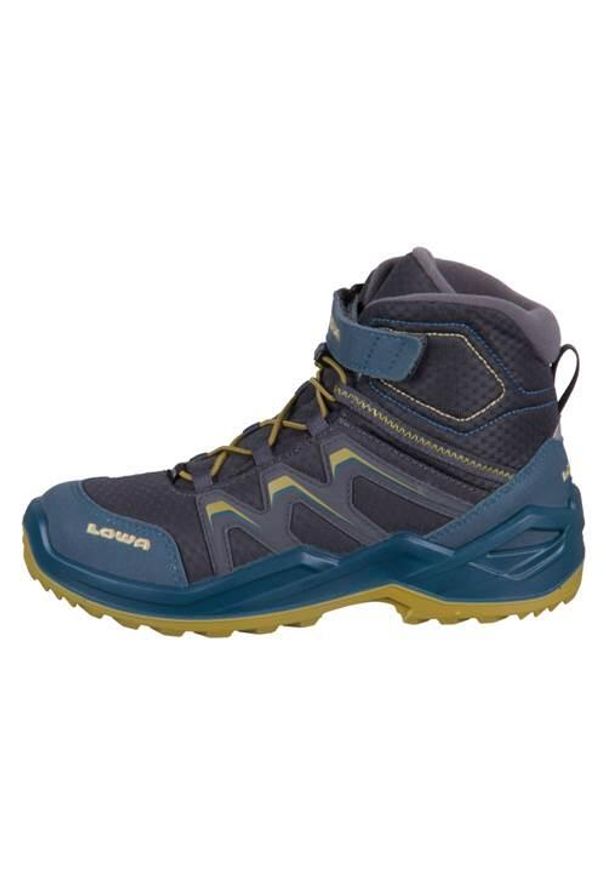 Buty trekkingowe dla dzieci Lowa Maddox Warm Gtx Mid Jr. Wysokość cholewki: za kostkę. Kolor: wielokolorowy. Materiał: syntetyk, materiał. Szerokość cholewki: normalna. Sport: turystyka piesza
