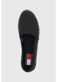 Tommy Jeans espadryle EN0EN01832.BDS.FLATFOR kolor czarny na platformie. Kolor: czarny. Materiał: materiał, guma. Wzór: gładki. Obcas: na platformie #3