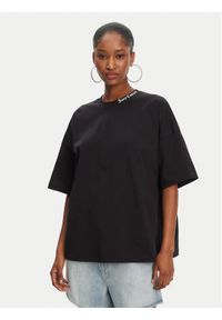 Juicy Couture T-Shirt Boyfriend JCTES09 Czarny Relaxed Fit. Kolor: czarny. Materiał: bawełna