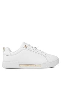 TOMMY HILFIGER - Tommy Hilfiger Sneakersy Chique Court Sneaker FW0FW07634 Biały. Kolor: biały. Materiał: skóra