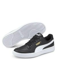 Buty do chodzenia dla dzieci Puma Shuffle JR. Okazja: na co dzień. Zapięcie: sznurówki. Kolor: czarny, biały, wielokolorowy. Materiał: materiał, syntetyk. Szerokość cholewki: normalna. Sport: turystyka piesza