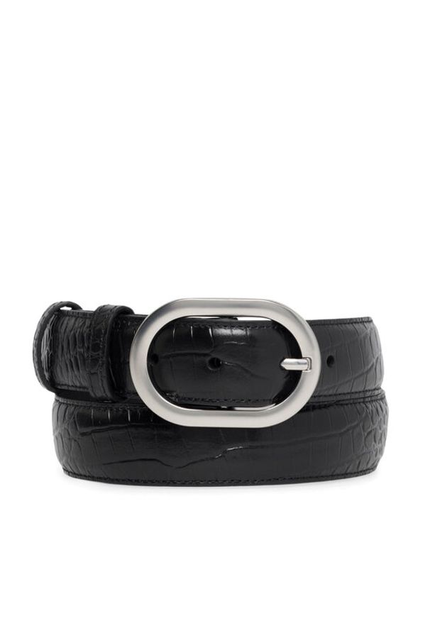 Gino Rossi Pasek Damski BLYL23001 Czarny. Kolor: czarny. Materiał: skóra