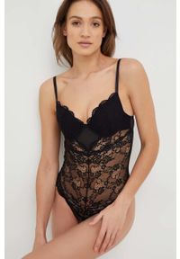 Guess body kolor czarny gładki. Kolor: czarny. Materiał: materiał. Wzór: gładki #1