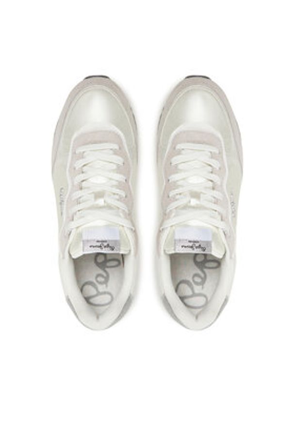 Pepe Jeans Sneakersy Rusper Shine PLS60033 Biały. Kolor: biały. Materiał: skóra, zamsz