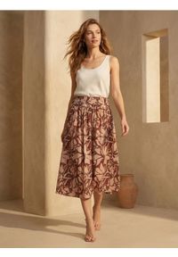 Sinsay - Wiskozowa spódnica midi w kwiatowy wzór - wielobarwny. Materiał: wiskoza. Wzór: kwiaty #1