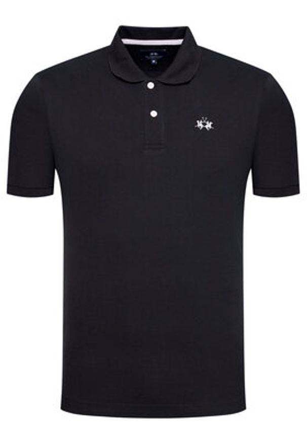 La Martina Polo BPMP01 PK031 Czarny Regular Fit. Typ kołnierza: polo. Kolor: czarny. Materiał: bawełna