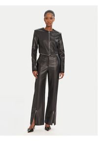 Karl Lagerfeld - KARL LAGERFELD Kurtka z imitacji skóry A3W14050 Czarny Slim Fit. Typ kołnierza: dekolt w karo. Kolor: czarny. Materiał: skóra #5