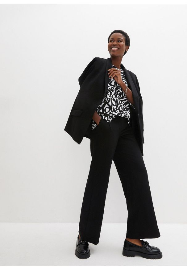 bonprix - Shirt z okrągłym dekoltem, rękawy 3/4. Kolor: biały. Materiał: wiskoza. Wzór: nadruk