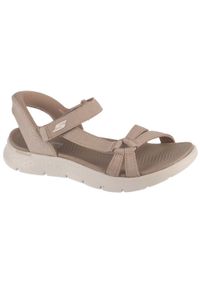 skechers - Sandały damskie, Slip-Ins: Go Walk Flex Sandal - Illuminate. Kolor: beżowy