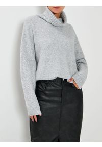 Sinsay - Melanżowy golf - szary. Typ kołnierza: golf. Kolor: szary. Wzór: melanż #1