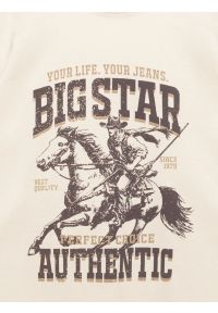 Big-Star - Koszulka męska z linii Authentic z nadrukiem perłowa Patter 103. Okazja: na co dzień. Kolor: kremowy. Materiał: dzianina, jeans, materiał. Wzór: nadruk. Styl: casual, klasyczny #2