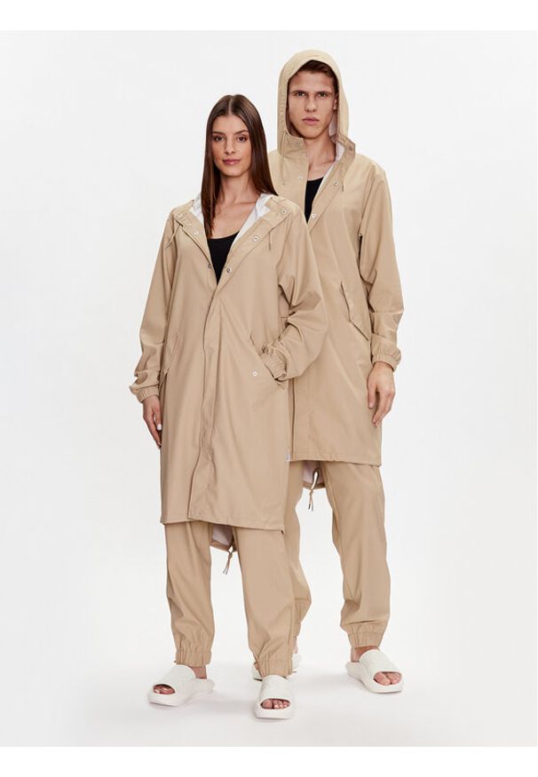 Rains Kurtka przeciwdeszczowa 18140 Beżowy Casual Fit. Okazja: na co dzień. Kolor: beżowy. Materiał: syntetyk. Styl: casual