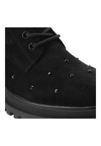 Czarne Botki S.Barski Stylowe Obuwie Damskie. Zapięcie: sznurówki. Kolor: czarny. Materiał: materiał. Sezon: zima, jesień. Obcas: na obcasie. Styl: elegancki. Wysokość obcasa: średni #3