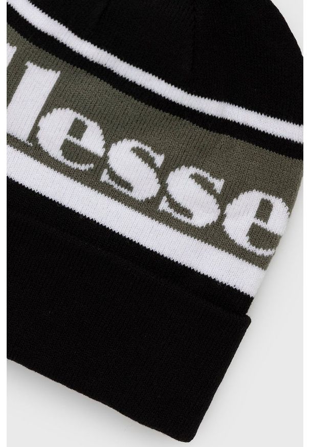 Ellesse Czapka kolor czarny. Kolor: czarny. Materiał: dzianina, materiał
