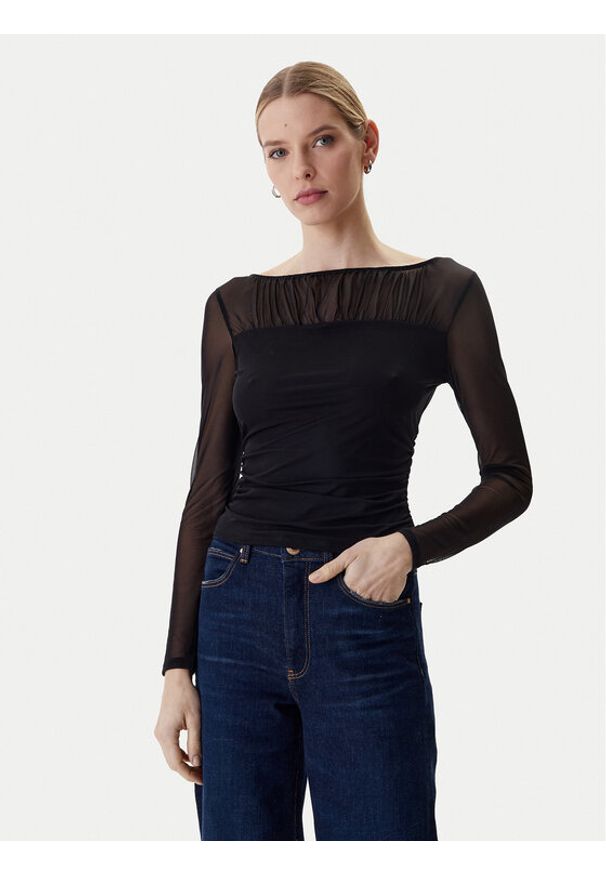 Guess Bluzka W6RP04 KBAH2 Czarny Regular Fit. Kolor: czarny. Materiał: syntetyk