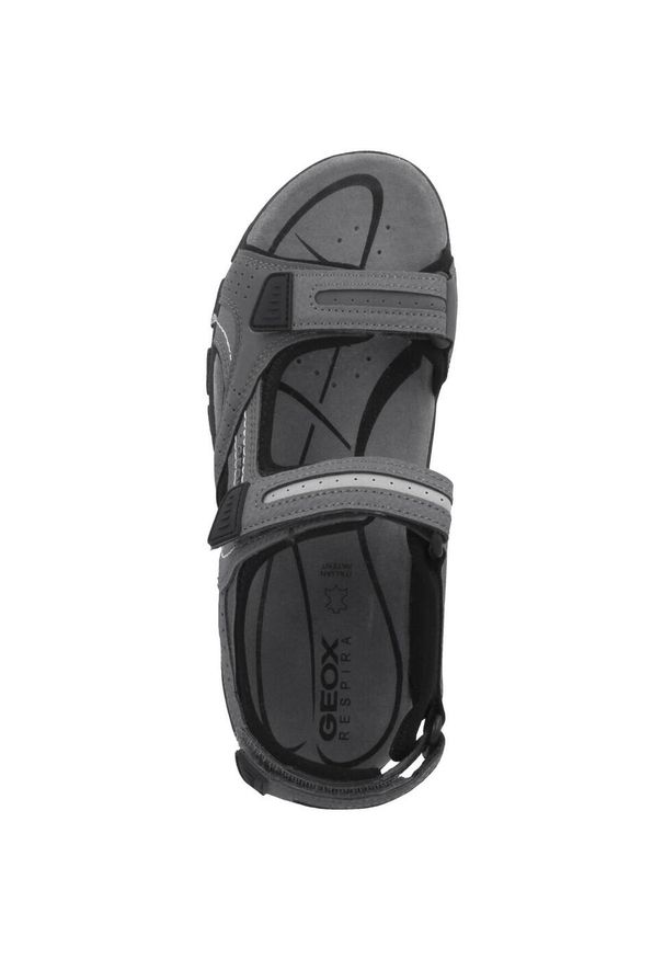 Buty do chodzenia męskie Geox Strada. Zapięcie: rzepy. Kolor: szary. Materiał: materiał