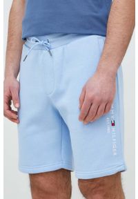 TOMMY HILFIGER - Tommy Hilfiger szorty męskie kolor niebieski. Okazja: na co dzień. Kolor: niebieski. Materiał: dzianina. Wzór: gładki. Styl: casual #1