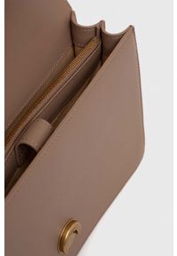 Pinko torebka skórzana kolor beżowy. Kolor: beżowy. Materiał: skórzane #5