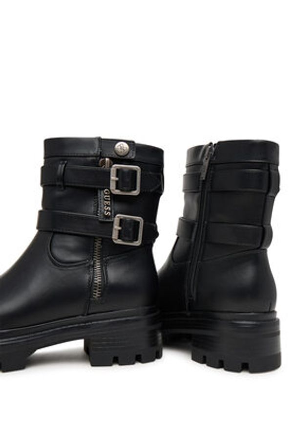 Guess Botki FLFLYN ELE10 Czarny. Kolor: czarny. Materiał: skóra