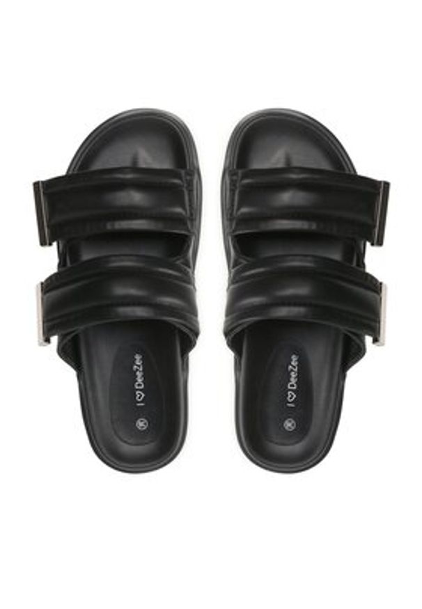 DeeZee Klapki 86009-4 Czarny. Kolor: czarny. Materiał: skóra