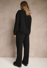 Renee - Czarny Ocieplany Komplet Dresowy Oversize z Bawełny Bluza i Spodnie Celestila. Kolor: czarny. Materiał: dresówka, bawełna #4