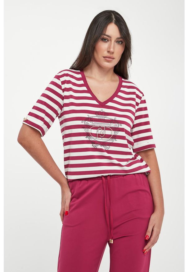 Liu Jo - T-shirt damski w paski LIU JO. Wzór: paski