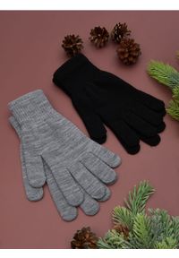 Sinsay - Rękawiczki 2 pack - szary. Kolor: szary. Materiał: akryl #1