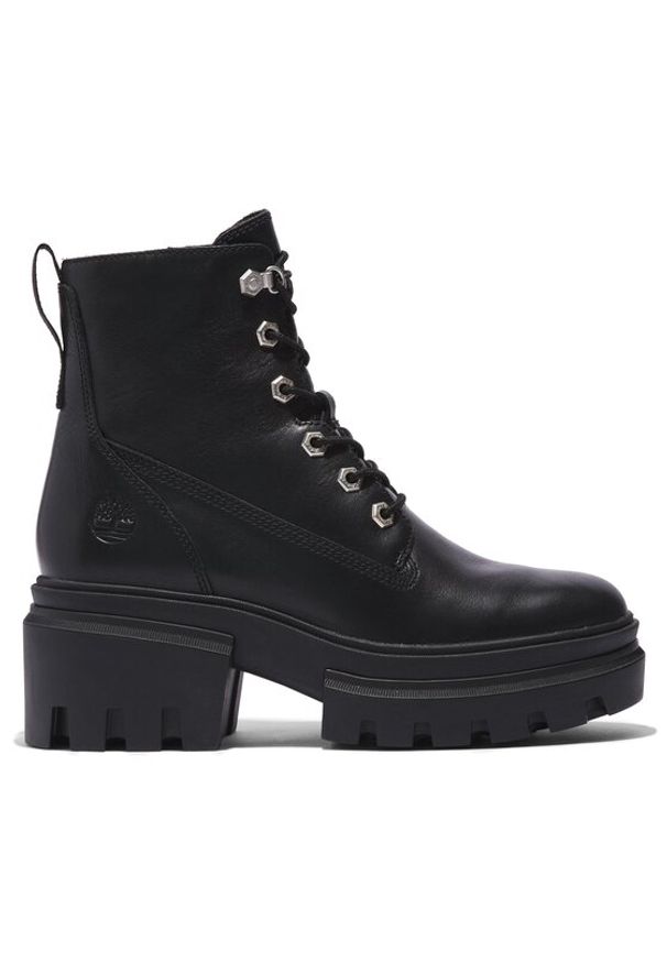 Timberland Botki Everleigh Boot 6In Laceup TB0A41S70151 Czarny. Kolor: czarny. Materiał: skóra