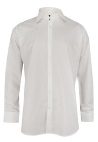 Ranir - Biała Elegancka Koszula Męska z Długim Rękawem, 100% Bawełna -RANIR- Taliowana, Gładka. Okazja: na spotkanie biznesowe, do pracy. Kolor: biały. Materiał: bawełna. Długość rękawa: długi rękaw. Długość: długie. Wzór: gładki. Styl: elegancki #1