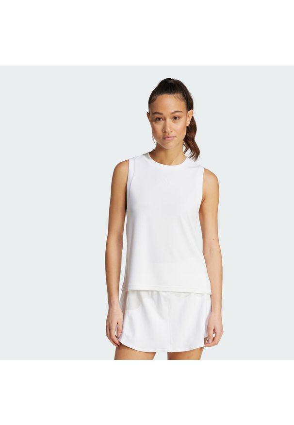 Adidas - Koszulka Tennis Climacool+ Match Tank. Kolor: biały. Długość rękawa: bez rękawów. Technologia: ClimaCool (Adidas). Sport: tenis