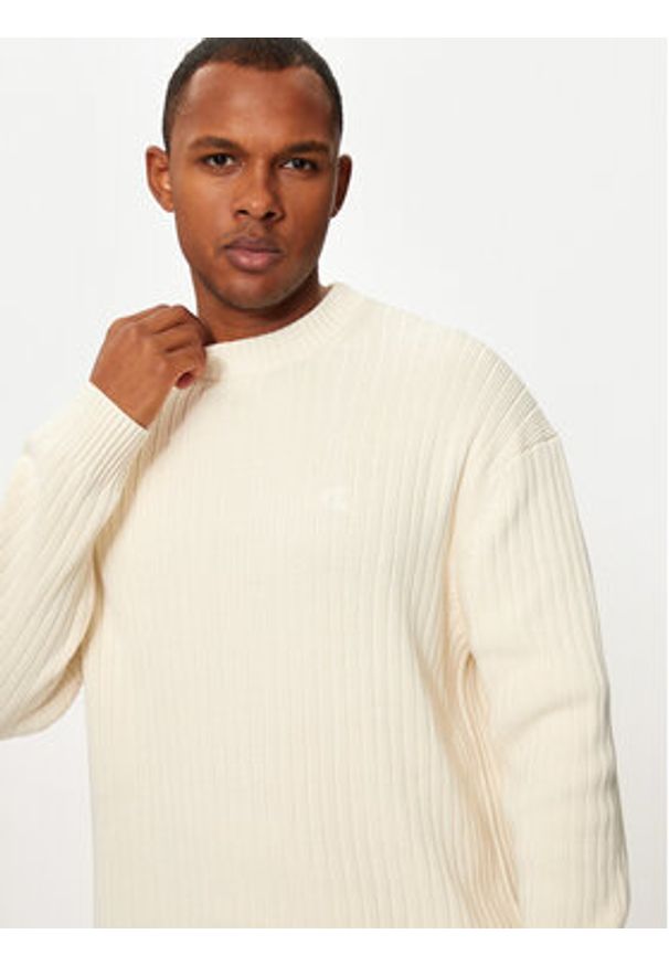 Calvin Klein Jeans Sweter J30J326193 Écru Regular Fit. Materiał: bawełna