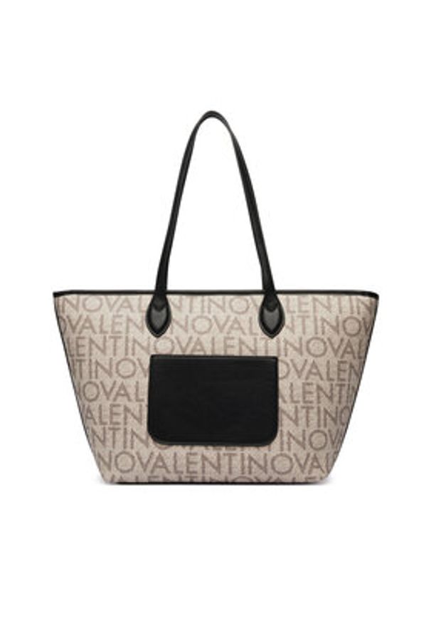 VALENTINO - Valentino Torebka Logo VBSA1F02 Beżowy. Kolor: beżowy. Materiał: skórzane