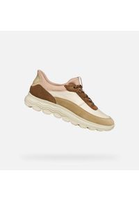 Geox - Buty GEOX D SPHERICA PLUS Jasnobrązowy. Kolor: brązowy, wielokolorowy, beżowy. Materiał: tkanina, skóra