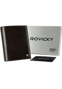 ROVICKY - Portfel c. brązowy Rovicky N62-RVT-3210 D.Br. Kolor: brązowy. Materiał: skóra