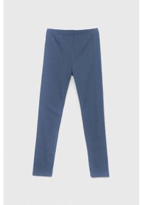 GAP legginsy dziecięce kolor niebieski gładkie. Kolor: niebieski. Materiał: dzianina. Wzór: gładki #1